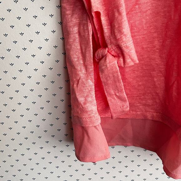 Sanctuary Tie Sleeve Top XS NWT Pink V Neck Blouse Shirt Capsule - Picture 6 of 6